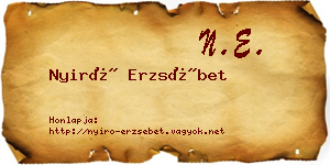 Nyirő Erzsébet névjegykártya